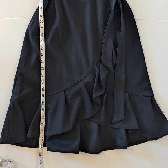 Calvin Klein | NWOT Size 8 Dress Black Flutter Skirt Short Sleeve Office Work - Picture 3 of 9